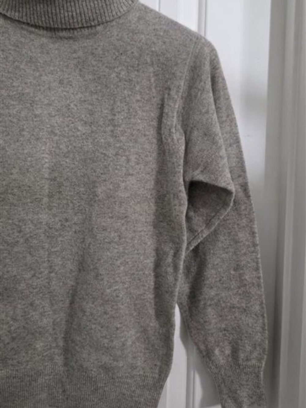 Moda International Gray Angora Lambswool Blend Turtleneck, XS Fits like a Small - Picture 6 of 8